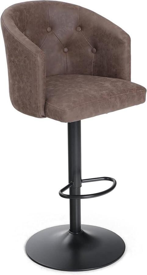 In hoogte verstelbare draaibare barkruk comfort & stijl 1 stuk bruin PU-leder