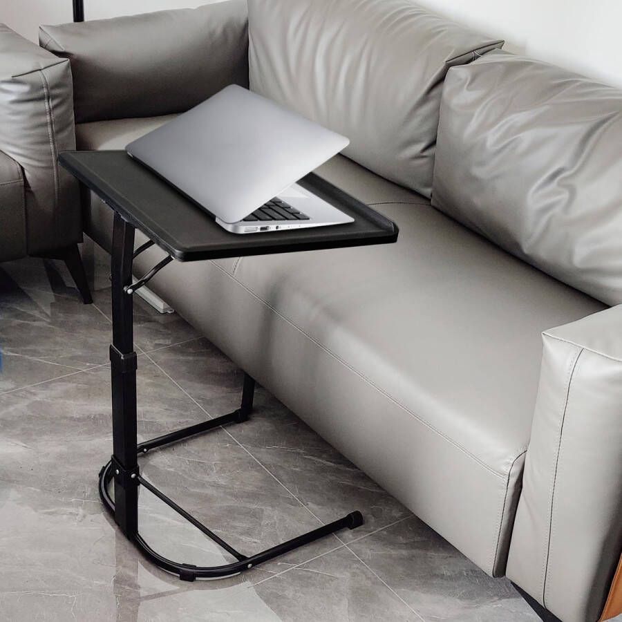 In hoogte verstelbare laptop tafel voor bed en sofa inklapbare bijzettafel voor buiten voor ziekenhuisbed kantoor slaapkamer zwart