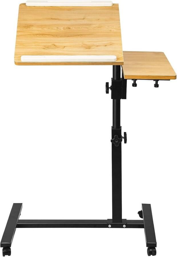 In hoogte verstelbare laptoptafel met wielen multifunctioneel bureau en bijzettafel