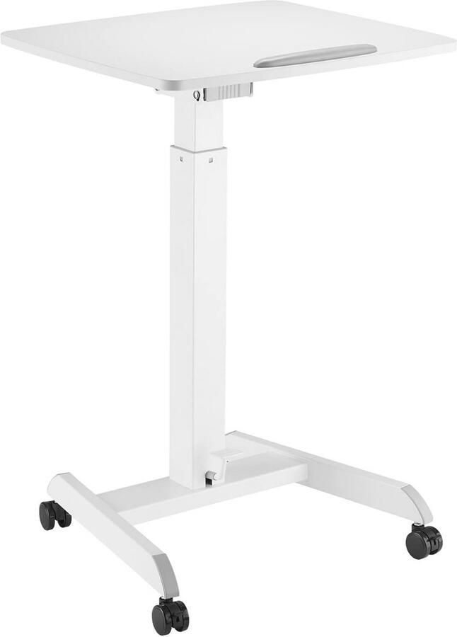 In hoogte verstelbare laptoptafel met wielen Zit-sta bureau tot 113 cm 30 graden kantelbaar Ideaal voor kantoor en thuis