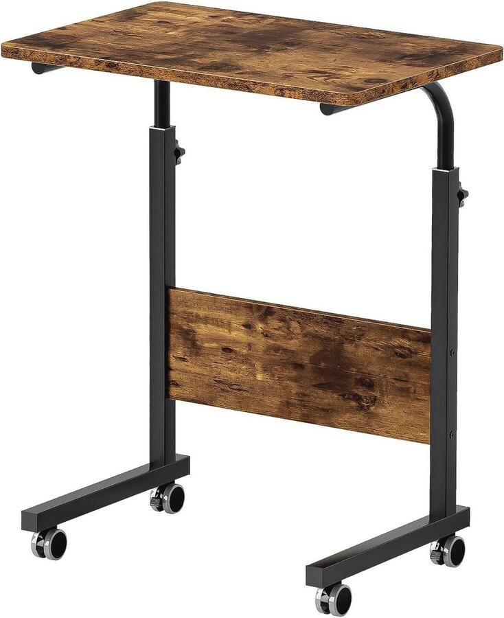 In hoogte verstelbare laptoptafel met wieltjes multifunctionele bijzettafel voor bed en bank