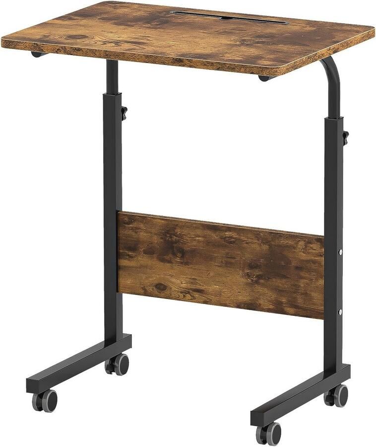 In hoogte verstelbare laptoptafel met wieltjes Multifunctionele computertafel voor bed en bank