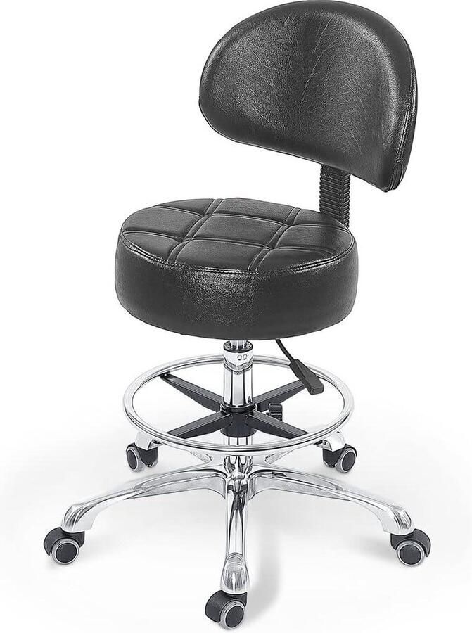 In hoogte verstelbare rollende draaistoel met extra grote ronde zitting en comfortabele rugleuning Heavy Duty metalen basis voor salon en massage gebruik kappersstoel verstelbaar