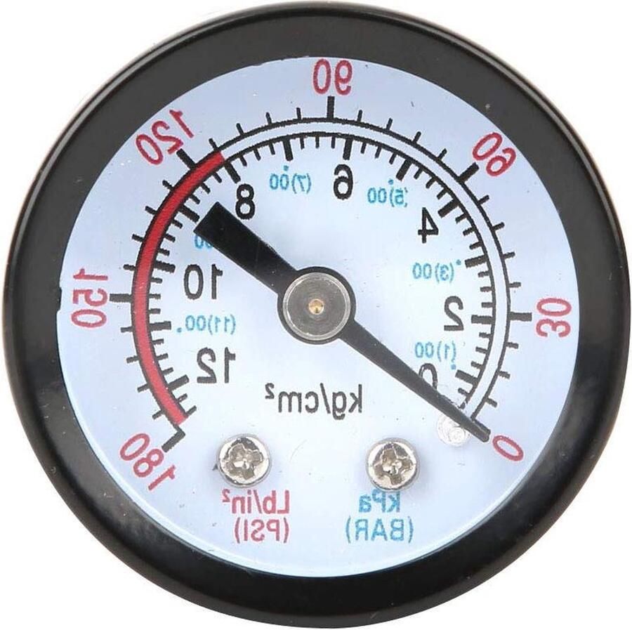 Content in Luchtcompressordrukmeter Y40 met ijzeren schaal zwart
