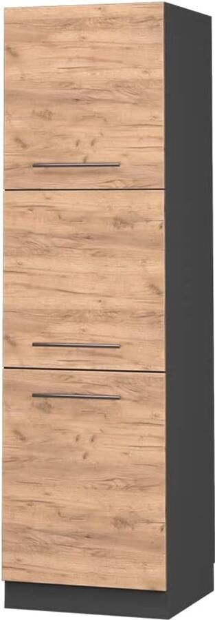 Inbouw Fornuisombouwkast 60 cm in Eiken Antraciet