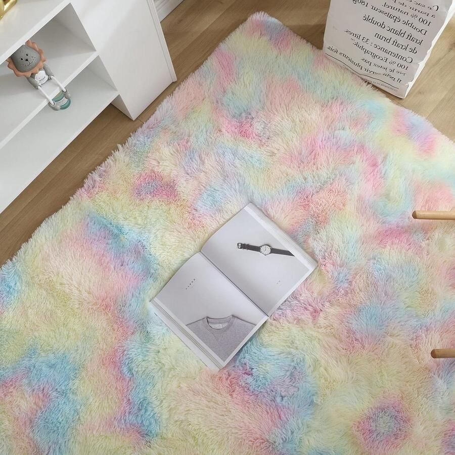 Indoor Area Tapijten Fluffy Zachte Regenboog Tapijten 4x53 Voet Grote Tapijten voor Woonkamer Slaapkamers Kinderkamer