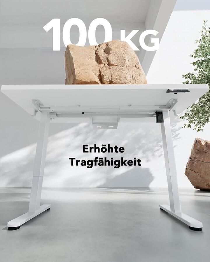 Industrialhome ErgoSmart Lite™ Elektrisch Zit-Sta Bureau – 120 x 80 cm – Wit – Ergonomisch Verstelbaar Bureau