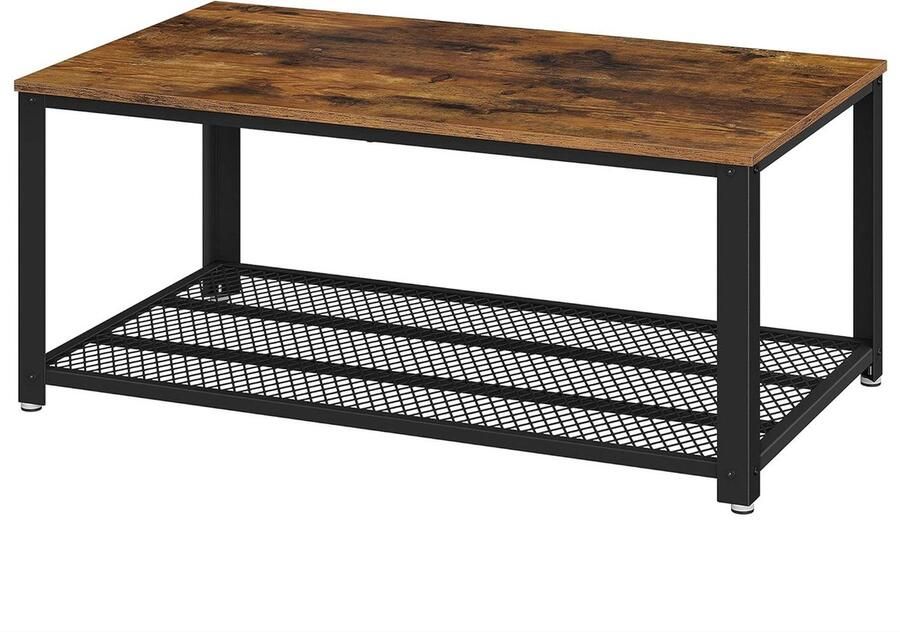 Industrieel Design Salontafel Televisietafel Stabiel en Eenvoudig te Monteren Groot Metalen Frame