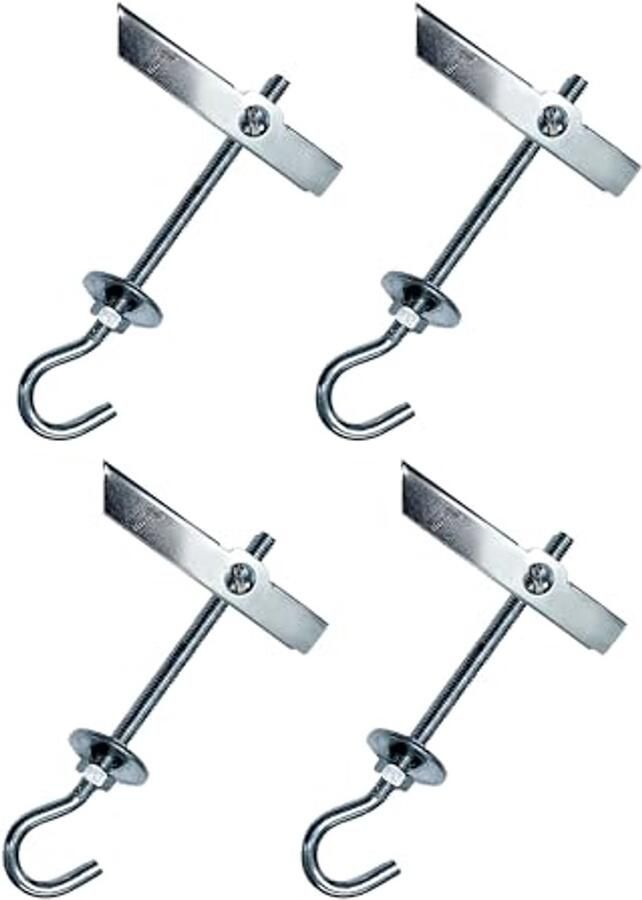 Industrieel Toggle Wing Bolt Haak M6 Set van 4 Stalen Knevelbouten voor Ophangen van Lampen en Bevestiging van Plafonds