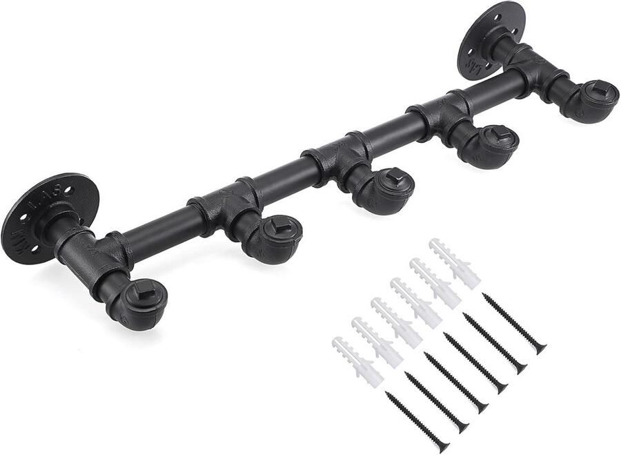 Industrieel Wandrek Voor Kleding En Hoeden Rustieke IJzeren Haken Voor Opslag En Display