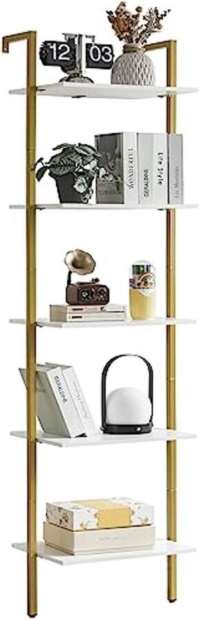 Industriële 5-laags wandplank met metalen frame voor woonkamer keuken en kantoor 40 × 30 × 178 cm