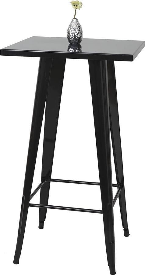 Industriële Bistrotafel Statafel van Gepoederd Metaal 105 x 60 x 60 cm Zwart