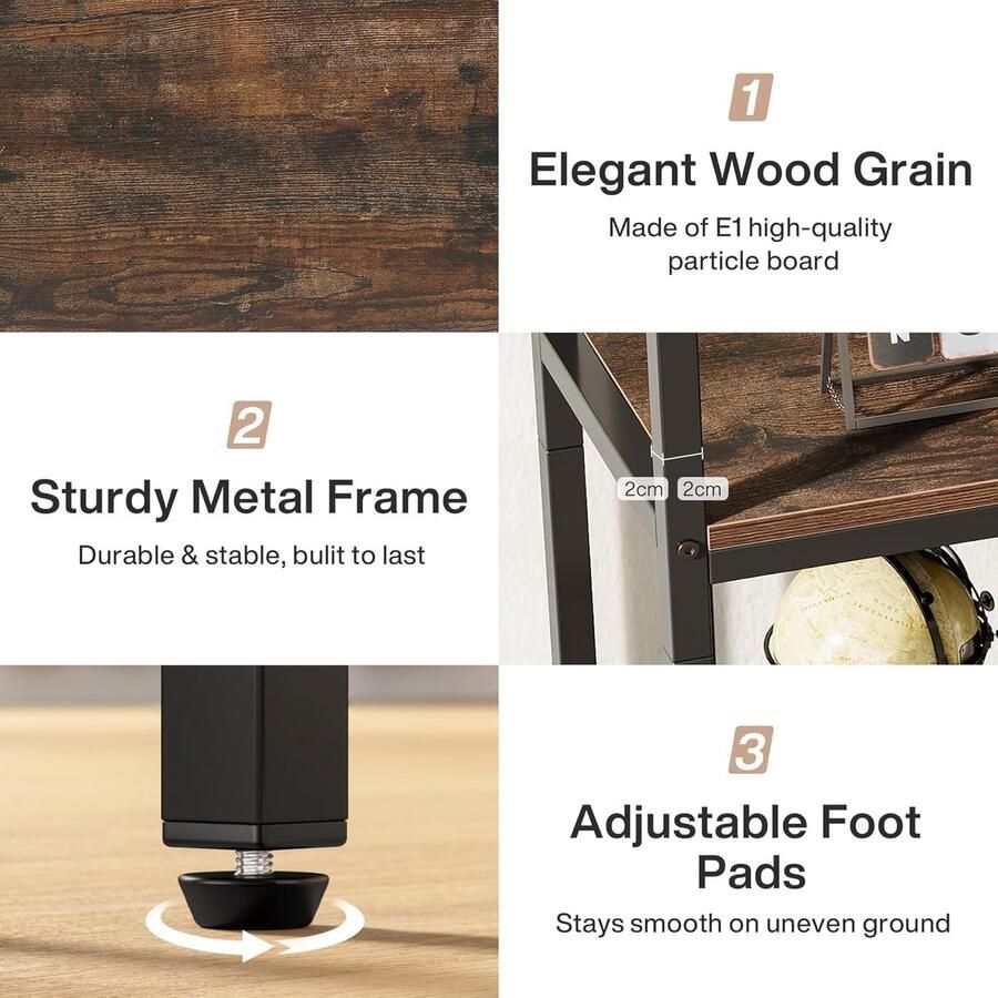 Industrialhome Industriële Boekenkast – 5 Etages – 180 cm Hoog – Open Opbergrek – Zwart Metalen Frame met Rustiek Houten Planken – Organizer voor Woonkamer Kantoor of Slaapkamer