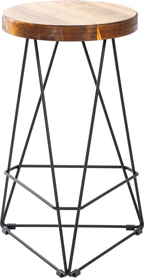 Industriële design barkruk met voetensteun voor huisbar en keuken bruin 64 cm hoog Barkruk