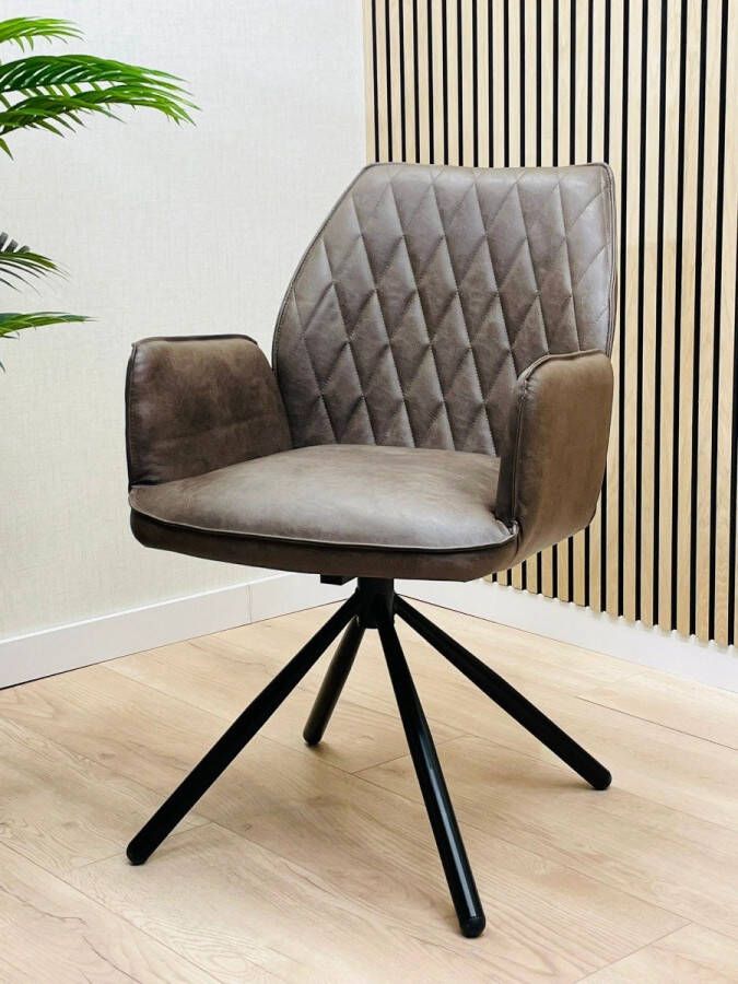 INDUSTRIËLE DRAAIBARE EETKAMERSTOEL AVEYRON TAUPE