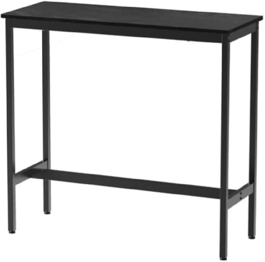 Industriële eettafel hoge tafel voor bar en keuken 1 stuk zwart hout en staal 40 x 100 x 90 cm