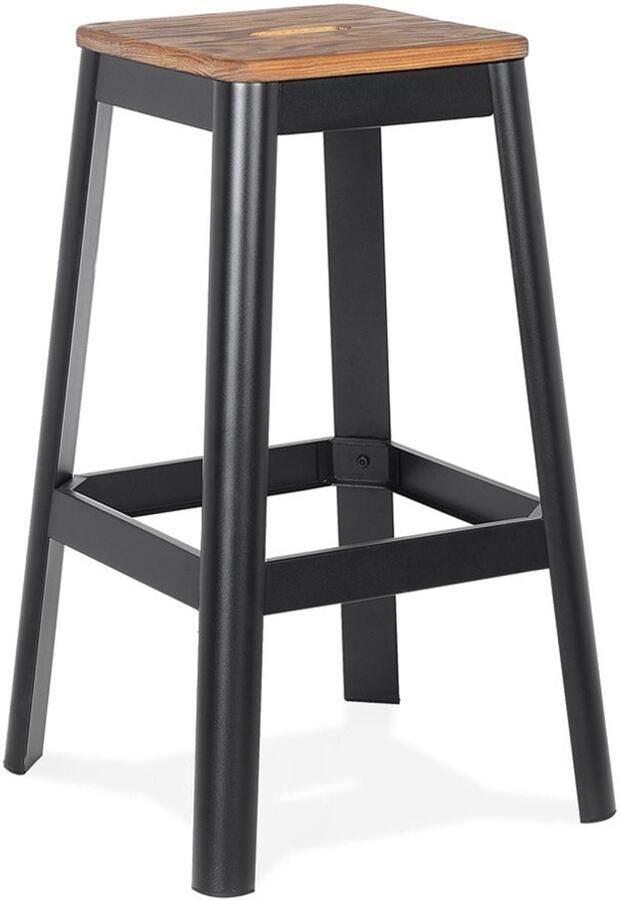 Industriële Hoge Kruk Barkruk Comfort en Duurzaamheid met Grenenhouten Zitting