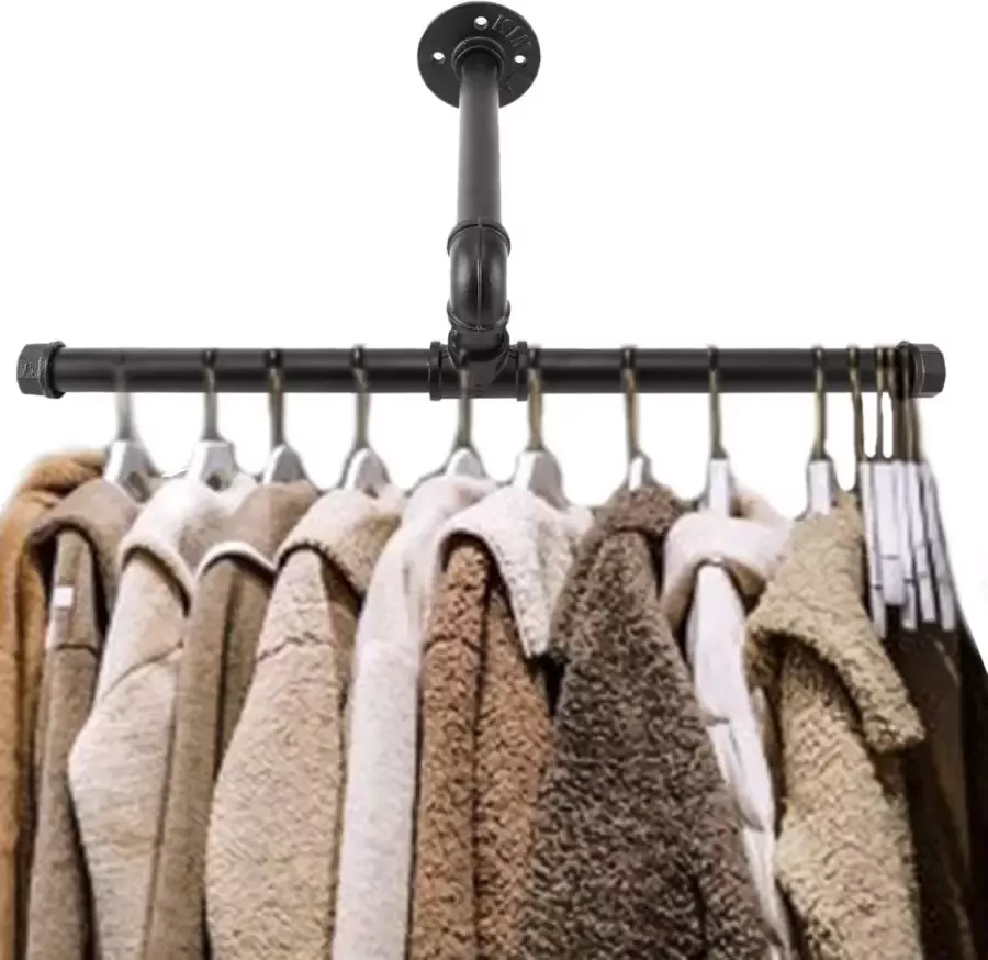 Industriële kapstok 50cm Wandmontage Rustieke Staat Metalen Handdoek Opknoping Handvat Afneembare Zwarte Ijzeren Kapstok Rolling Paper Rack