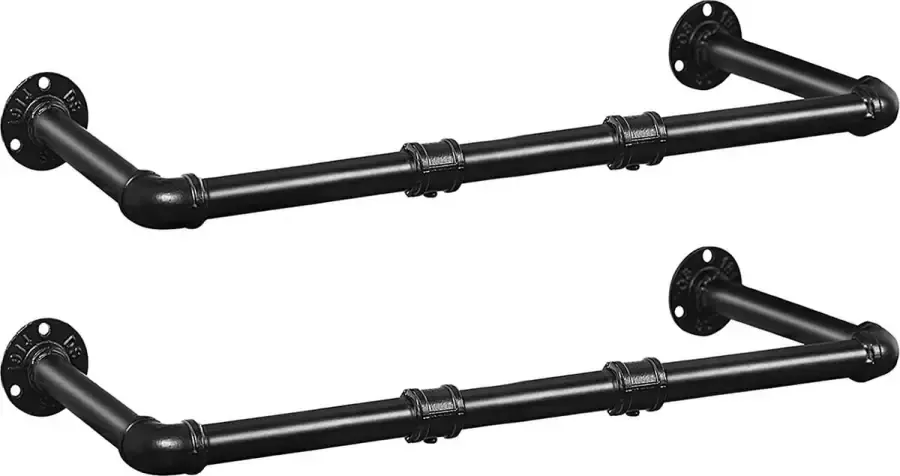 Industriële kledingroedes set van 2 104 cm garderoberoedes wandmontage afneembare kledingstandaard belastbaar tot 50 kg ruimtebesparend hal woonkamer slaapkamer