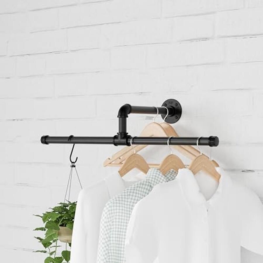 Industriële Kledingstang voor Wandmontage Stijlvol en Duurzaam