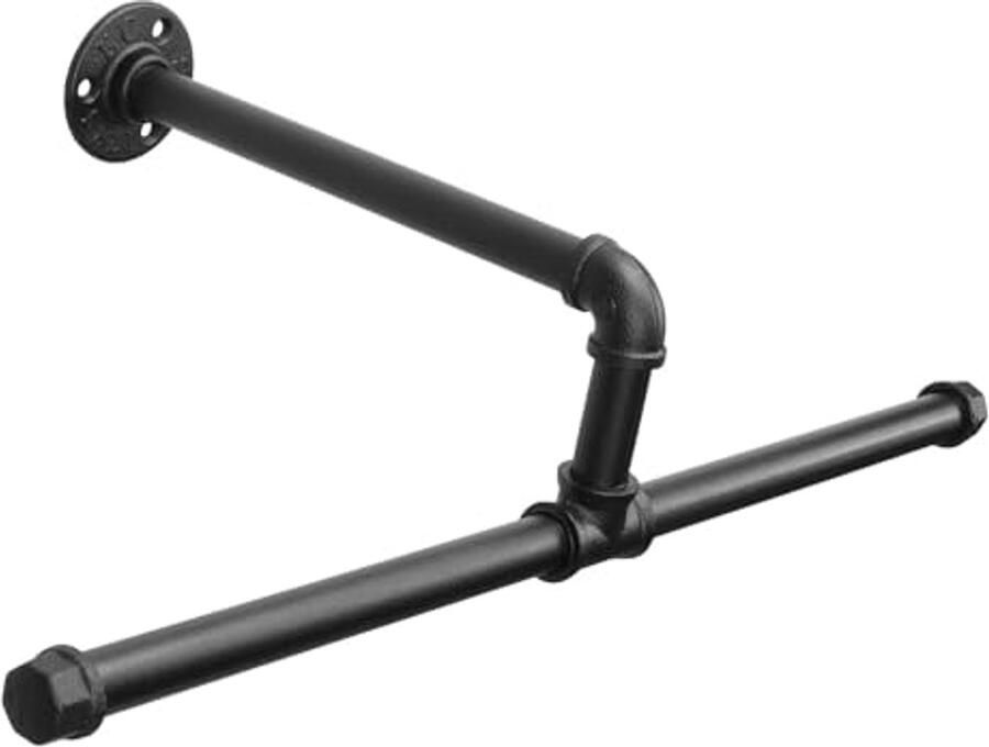 Industriële Pijp Kledingrek Wandmontage Vintage Kledingstang Metalen Ruimtebesparend