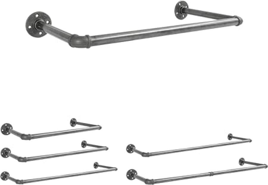 Industriële Wandgarderobe Kledingrek Muurbevestiging DIY Kledingstang 30x60cm