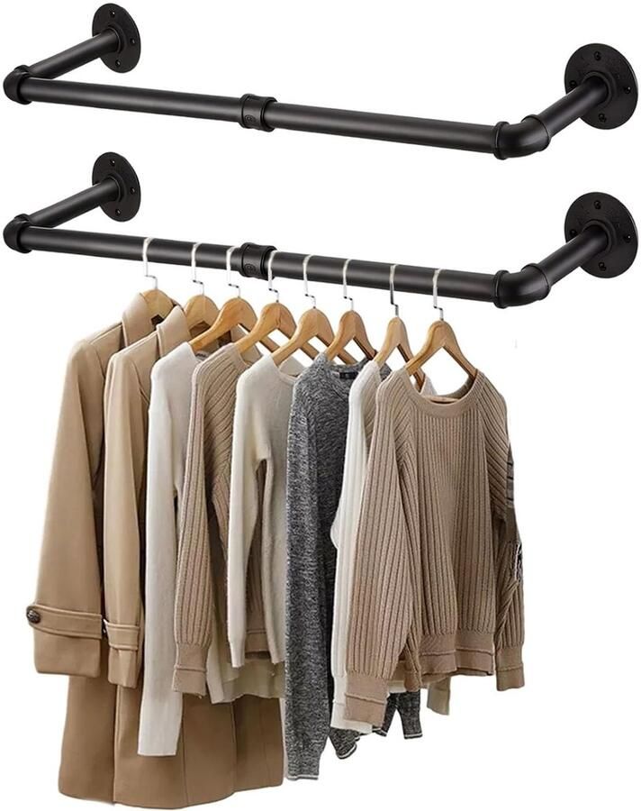 Industriële Wandkapstok Ruimtebesparend 1 stuk Zwart IJzer