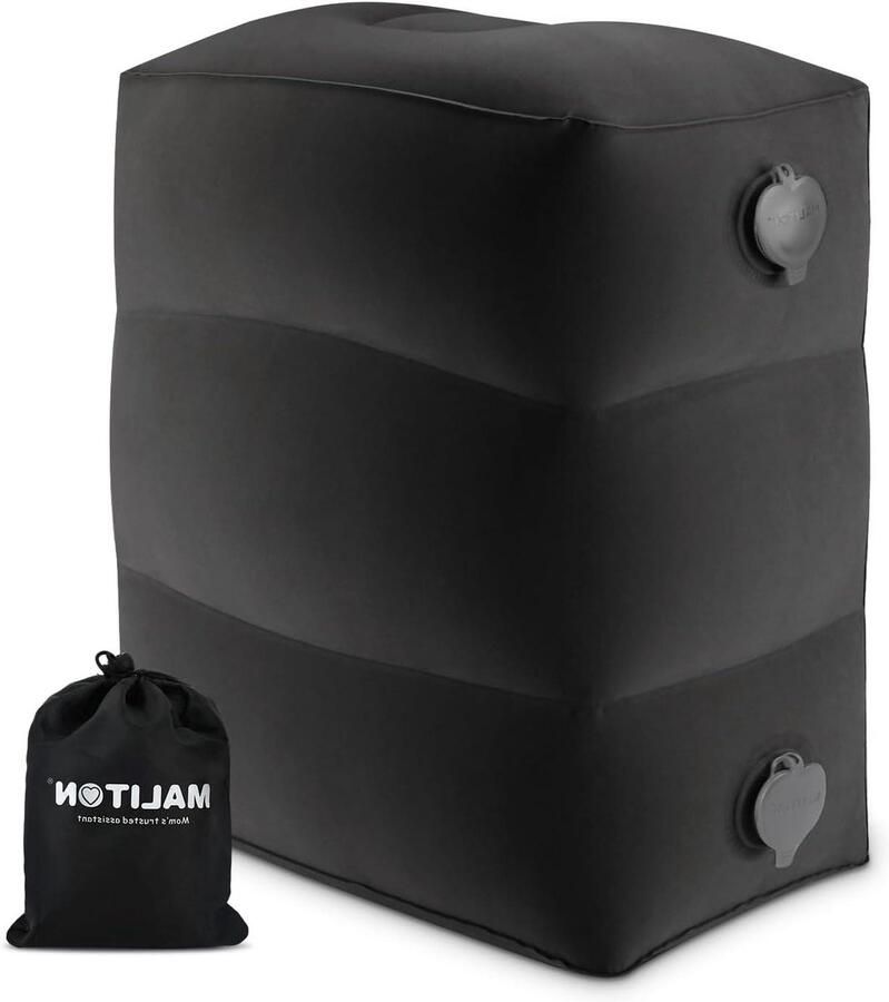 Aanpassing van de titel: Opblaasbare voetsteun voor vliegtuig reiskussen Flyaway kinderbed verstelbare hoogte beensteun voor autotrein kantoor opvouwbare draagbare reisbenodigdheden