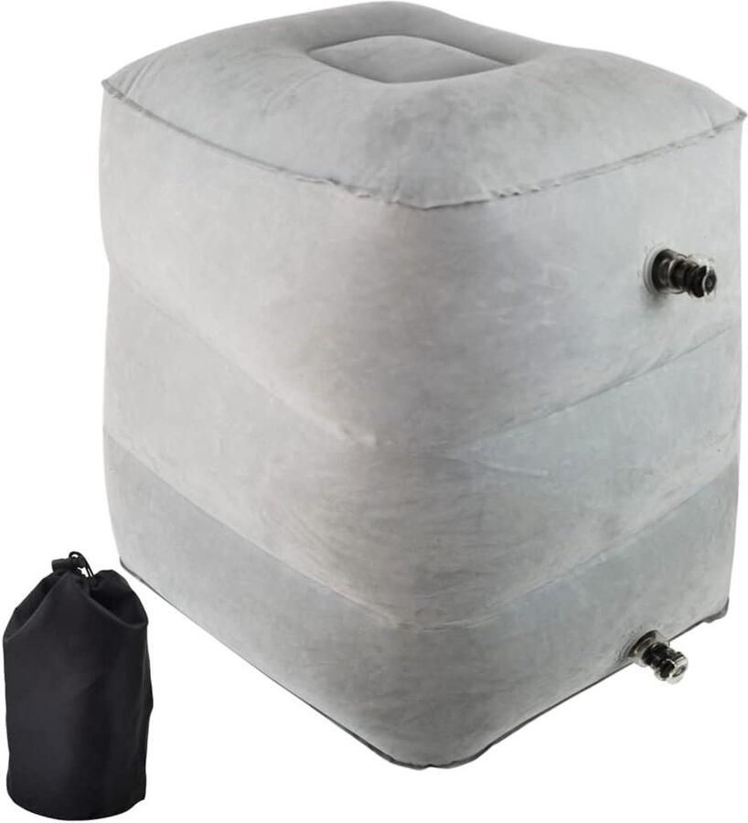 Inflatable Footrest Height Adjustable 3 Layers Leg Rest Pillow for Travel in Airplanes Cars Buses Trains Office and Kids for Sleeping on Long Flights