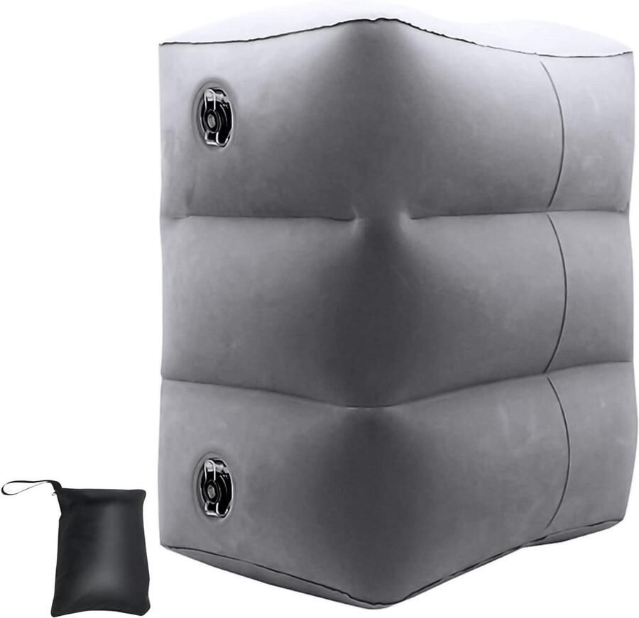 Inflatable Footrest Height Adjustable Leg Rest Cushion for Travel Grey