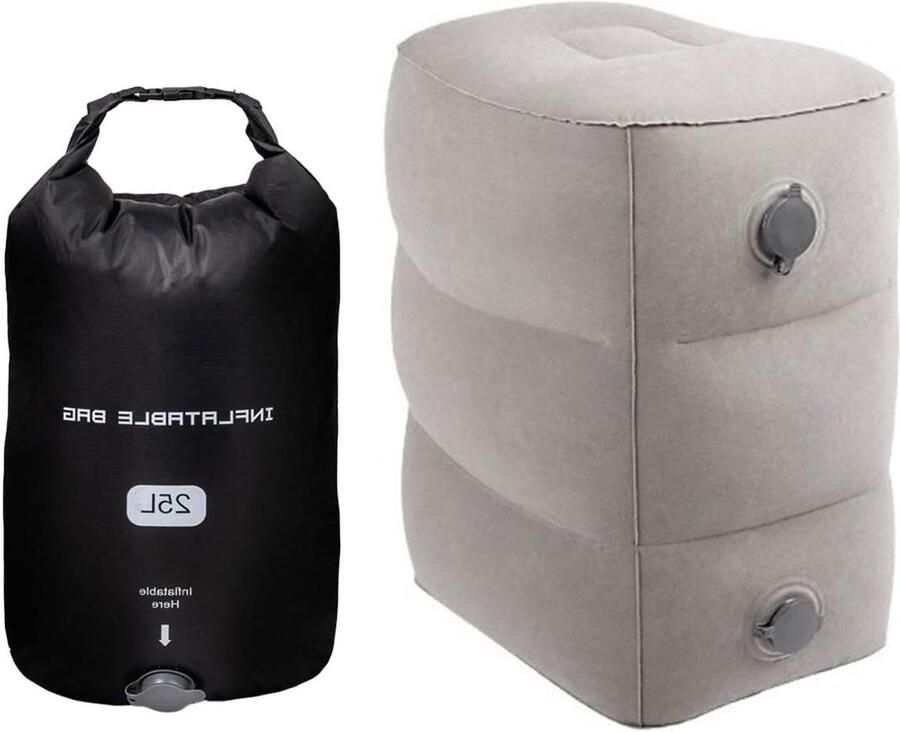 Inflatable Footrest Verstelbare reisvoetensteun voor vliegtuigen auto's bussen treinen en kantoren