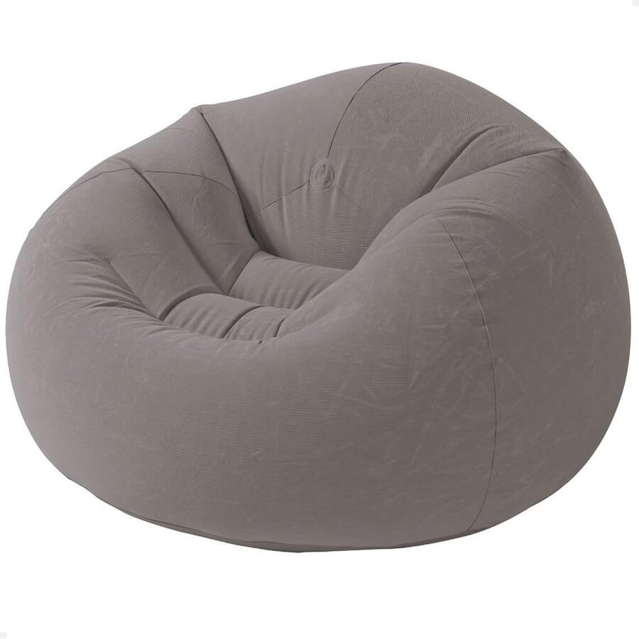 Inflatable Grey Beanless Bag Chair Bean Bag Chair for Living Room 1.14m x 1.14m x 71cm Zitzak