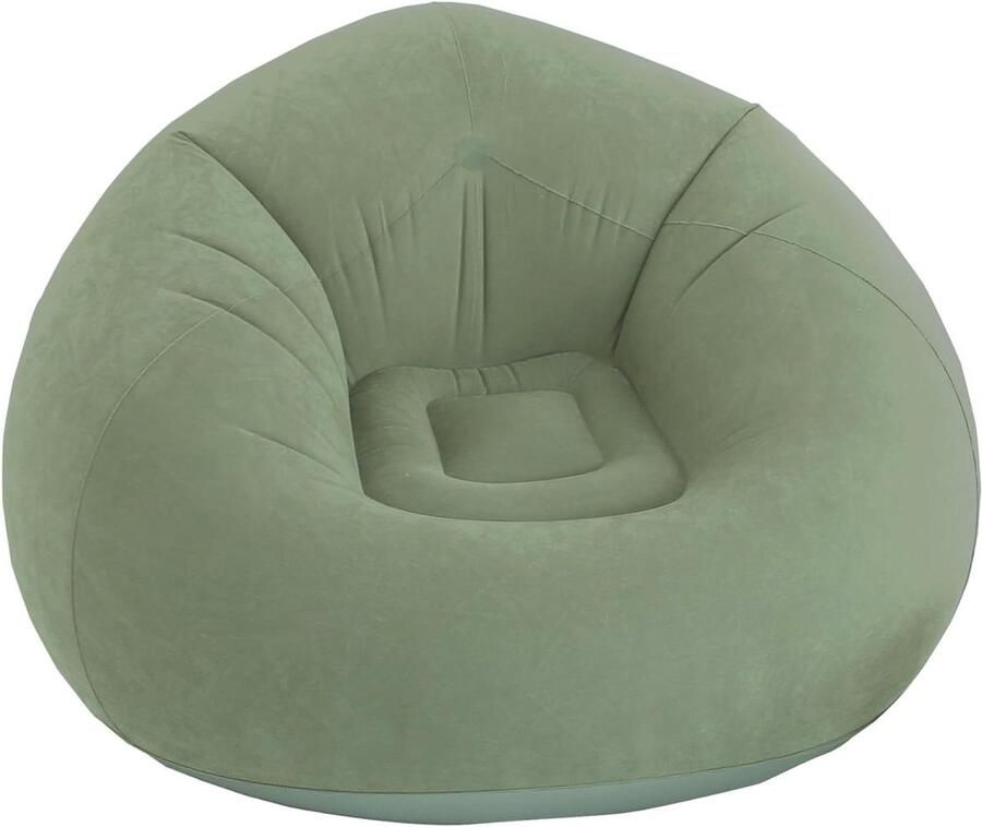 Aangepaste titel: Opblaasbare outdoorstoel 100 x 100 cm kleigroen 100% pvc gevlokt Borneo tuincollectie