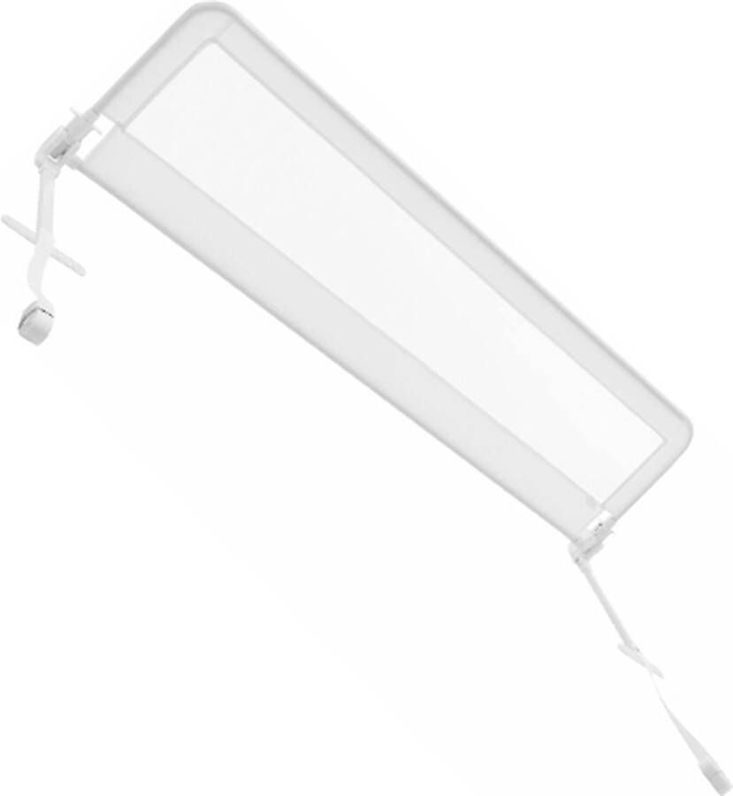 Inklapbaar bedhek kinderbed hek met bevestigingsriem in hoogte verstelbaar nachtkastje valbescherming voor tweepersoonsmatrassen queen size king size (wit 150 cm)