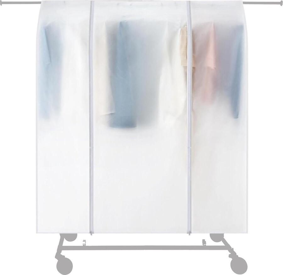 Inklapbaar en Verstelbaar Kledingrek van Metaal met Wieltjes Kledingkast AH Stender Opvouwbare kledingrek - Foto 2
