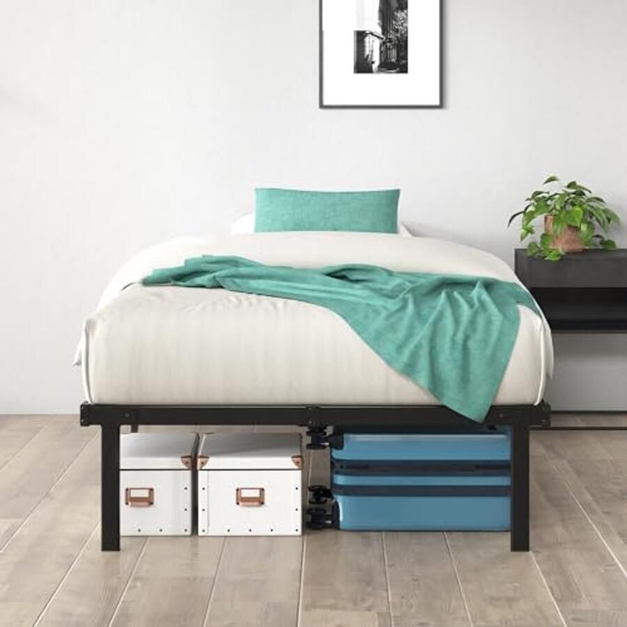 Inklapbaar Metalen Bedframe met Opbergruimte Eenvoudige Montage en Moderne Stijl