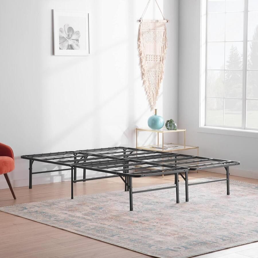Inklapbaar Metalen Bedframe voor Eenpersoonsbed met Onderbedopslag 90 x 190 cm Snelle Montage in 5 Minuten