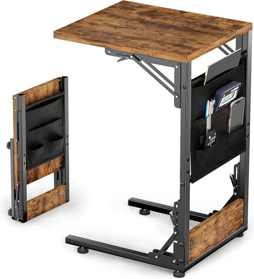 Inklapbaar nachtkastje Bijzettafel voor woonkamer slaapkamer met opbergruimte