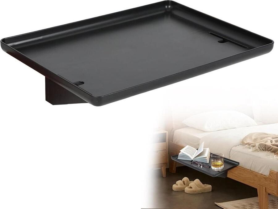 Inklapbaar nachtkastje met clip Organizer bed Vast te klikken Studentenkamer Zwart