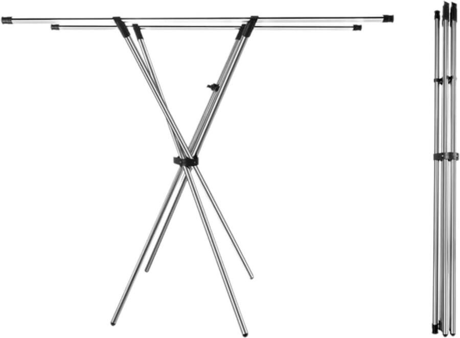 Inklapbaar uittrekbaar droogrek tot 200 cm Grote capaciteit opvouwbaar kledingrek Opvouwbare kledingrek