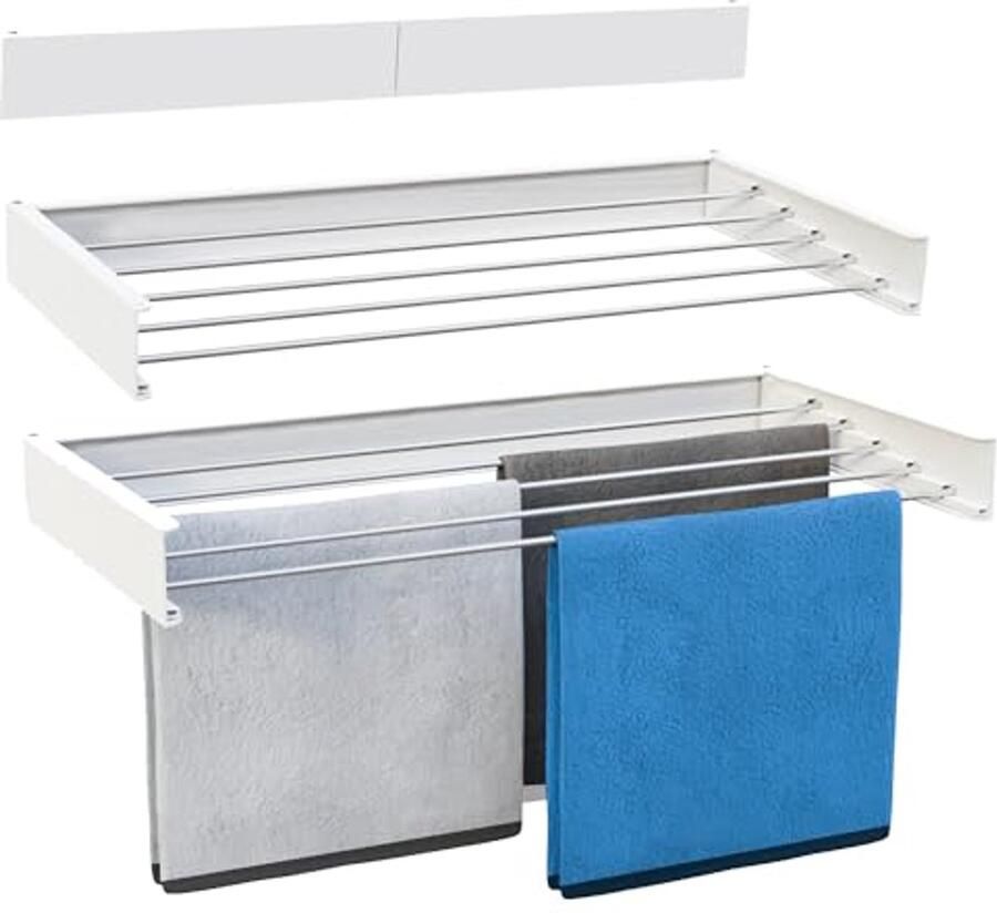 Inklapbaar Wanddroogrek 4 Meter Drooglengte Ruimtebesparend Wit