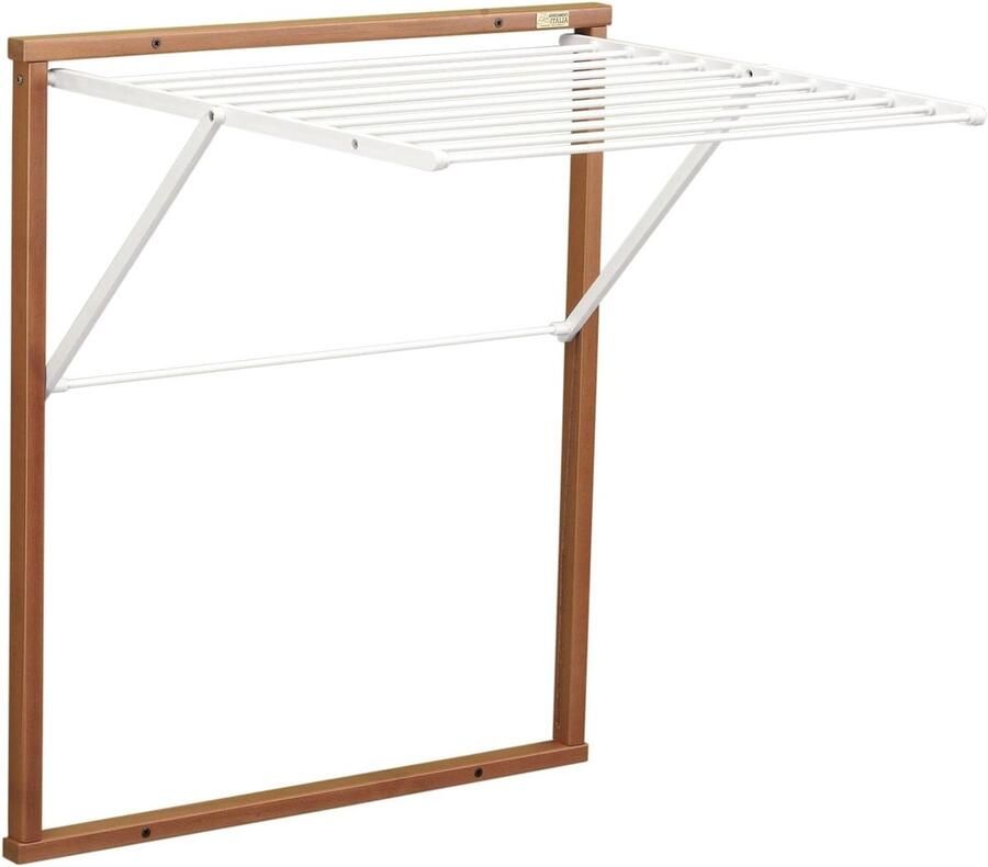 Inklapbaar wandwasrek van hout 6 5 m waslijn voor kleine ruimtes