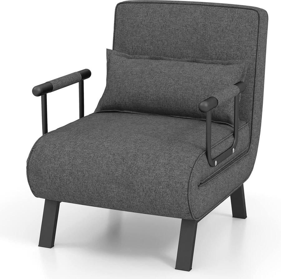 Inklapbare 4-in-1 slaapstoel met verstelbare rugleuning en afneembaar kussen multifunctionele slaapbank tot 150 kg