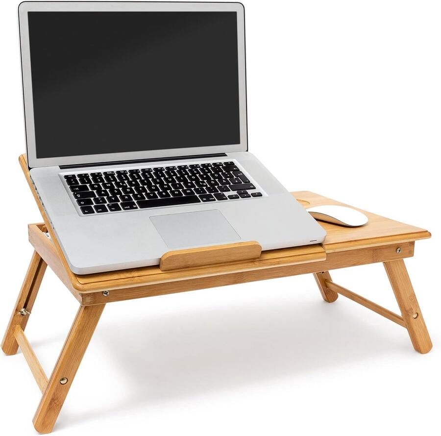 Inklapbare bamboe laptoptafel Verstelbare hoogte 30 5 x 72 5 x 35 cm