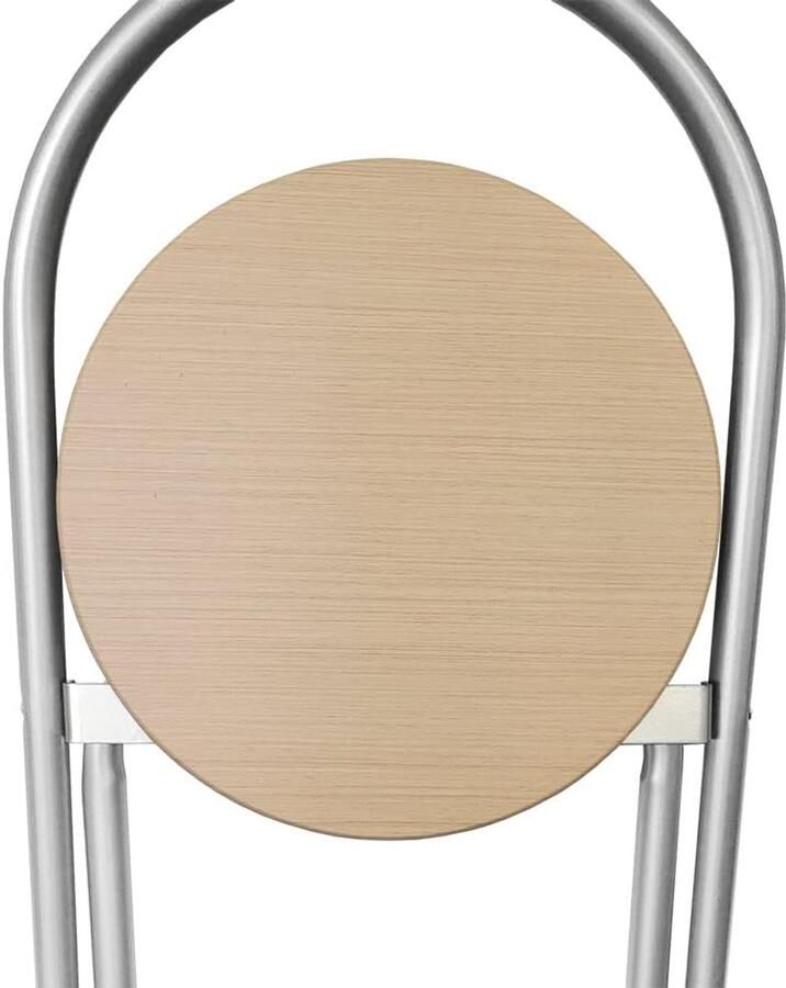 Inklapbare barkruk met rugleuning en voetensteun geschikt voor keuken en bistro