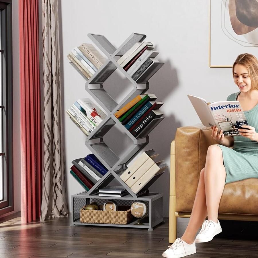 Inklapbare Boekenkast Multifunctioneel 1 stuk Metaal 43 x 24 x 100 cm