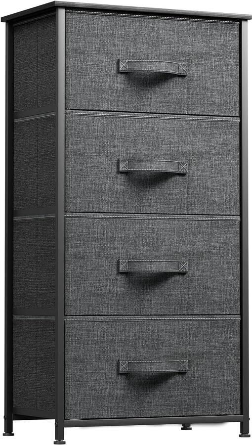 Inklapbare Commode 4 Laden Modern Design 1 stuk Hout en Metaal 45x30x95 cm