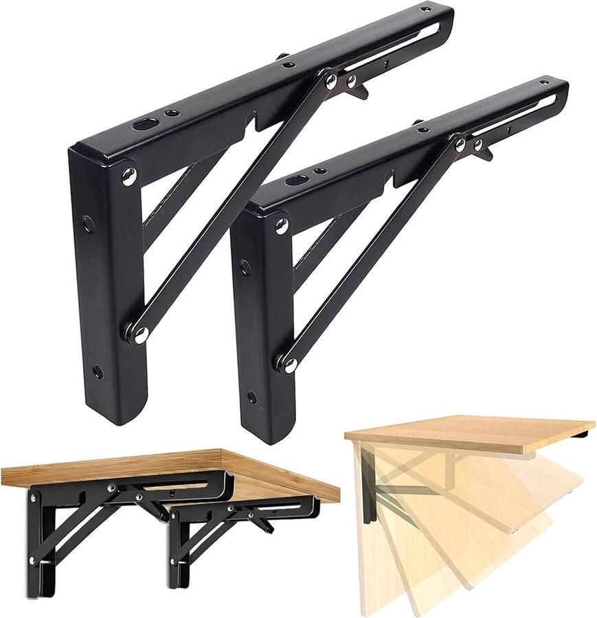 Inklapbare console zware belasting 2 stuks klapscharnier zware belasting 300 mm klapconsole roestvrij staal wandrek inklapbaar maximale draagkracht 50 kg voor klaptafel wandtafel planken