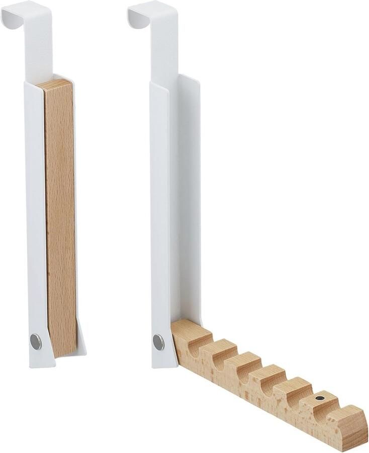 Inklapbare deurhaak voor kledinghangers Ruimtebesparende kapstok voor deuren wit