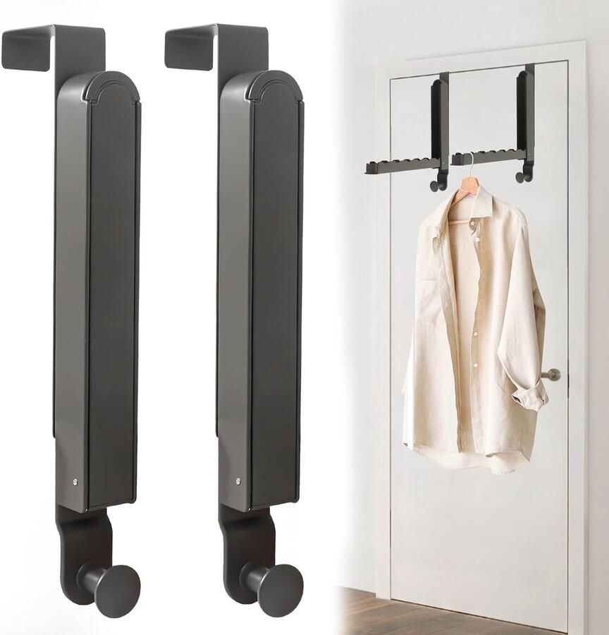 Inklapbare deurkapstok 6 kleerhangers 2 stuks